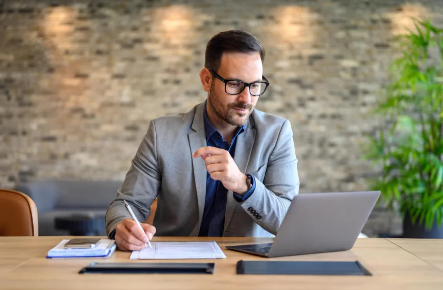man with laptop